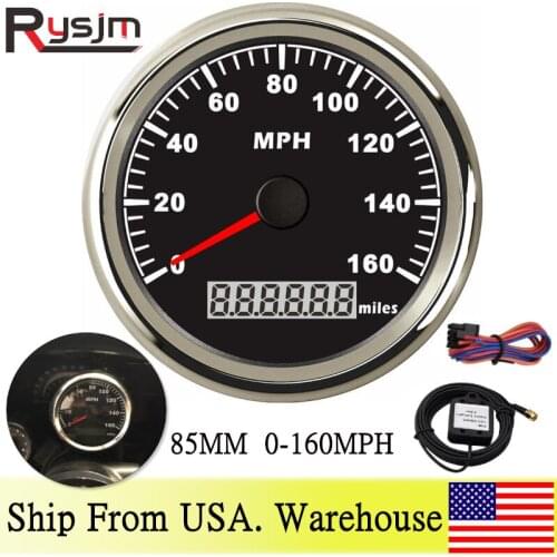 Waterproof GPS Speedometer 85mm Speedometer Gauge with GPS Sensor For marine boat car motorcycle With Red Backlight 9-32V