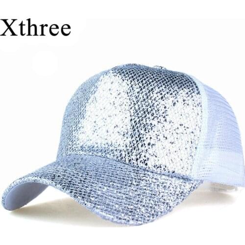 Xthree summer Shining baseball cap snapback hat hip hop casquette bone men hats for women