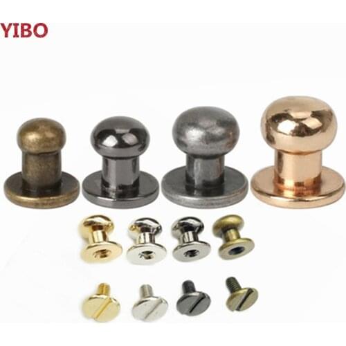 YIBO 20pcs brass mushroom round head clothing rivet screw and screw head, hat, shoes, leather necklace DIY craft accessories