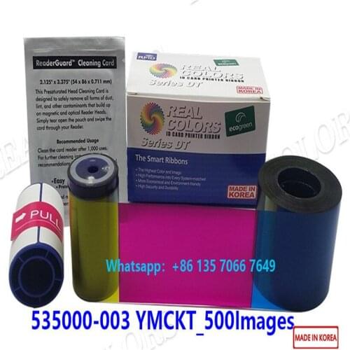 15Pieces Compatible Datacard Ribbon 535000-003 YMCKT 500 Prints and Cleaning Kits made in Korea Datacard CD800 Card Printer
