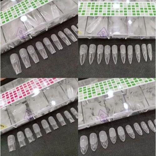 20Set/Lot 500Pcs/Set Fake False Nails No Carving Half Scrub GrindingTrapezoidal Full Paste Drop Non Trace Manicure Tools HA2287