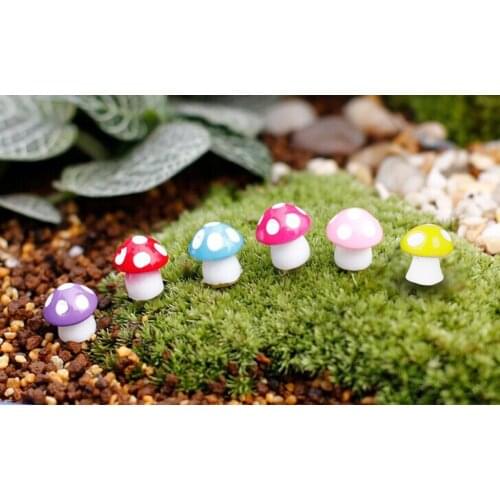 20pcs Miniature Mushroom Fairy Garden Terrarium Decor Bonsai Craft Ornament