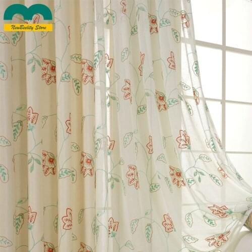 2021 Modern Pastoral American Curtains Pastoral Fairy Embroidery Custom Shading Curtains for Living Dining Room Bedroom