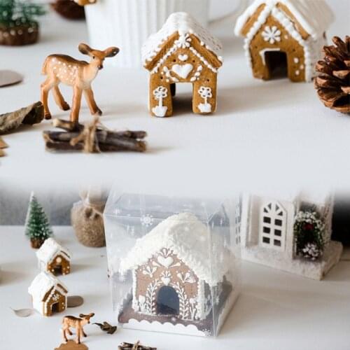 3Pcs Cookie Biscuit Mold 3D Mini House Scenery Christmas Cookie Cutter Set Steel Gingerbread House Fondant Cutter Baking Tool