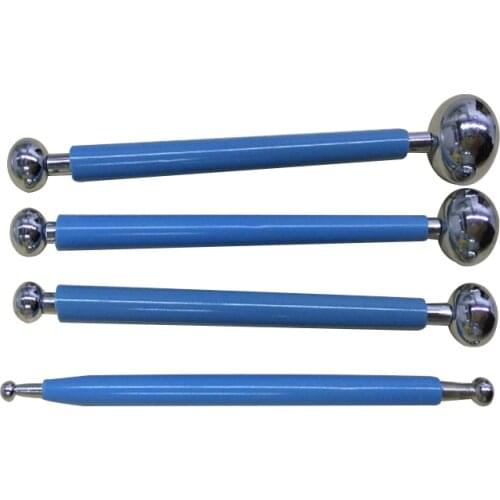 4pcs/set Fondant Cake Flower Molds Decorating Kit,Stainless Steel Molding Ball Sticks Kitchen Accessories Polymer Clay Tools
