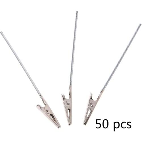 50pcs 4 Inch DIY Craft New Wire Clip Card Note Picture Photo Memo Holder Clips Party Alligator Clamp,Clay and Cake Accessories