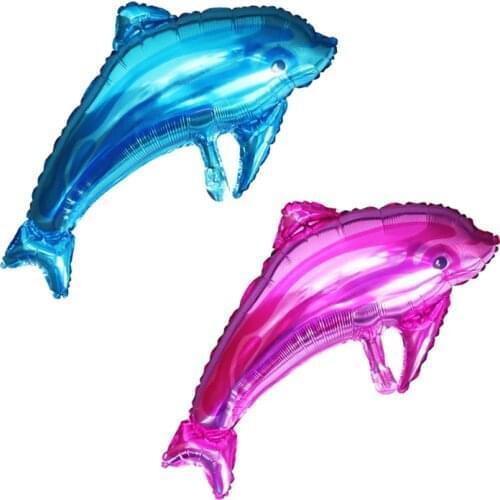 50pcs pink blue cute animal dolphin shark marine theme foil flip ballon birthday party decoration baby bath kids childrens toys