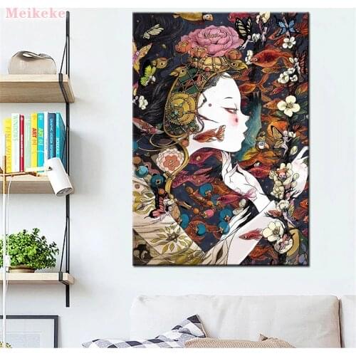 5D Diamond Painting Cross Stitch "Japanese Cartoon Girl" Full Square/Round Mosaic Rhinestone Home Decoration Diamond Embroidery