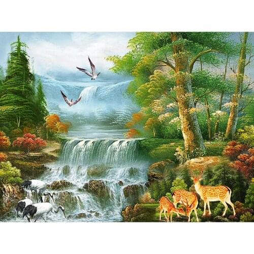 5D DIY Diamond Painting Scenic Deer Diamond Embroidery Full Pack Pictures of Rhinestones DIY Mosaic Sale Decor Gift