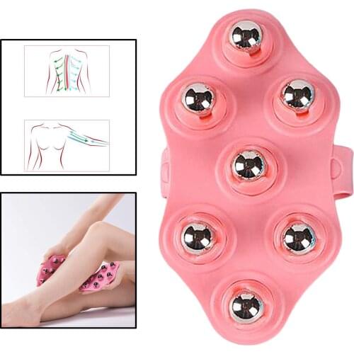 7 Ball Palm Shaped Lymphatic Hand Held Massager with Magnetic for Neck Roller Ball Massage Stress Relief Muscle Roller