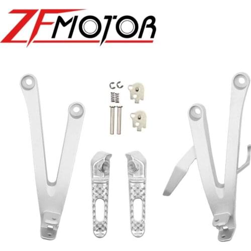Aluminium Rear Footrests Bracket Kit Foot Pegs Rests Assembly For Honda CBR600 2007 2008 - 2014 CBR600RR F5 07-14 Motorcycle
