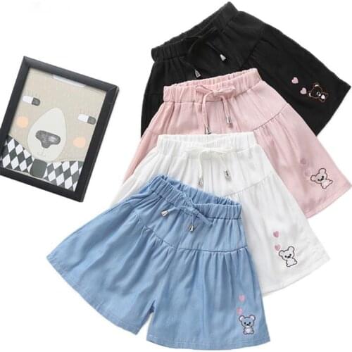 Girls Pants Summer Childrens Wide Leg Pants Thin Loose Casual Pants Denim Shorts