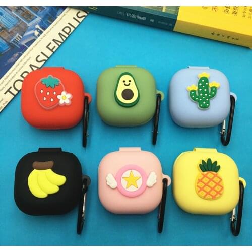 Case For Samsung Galaxy Buds Live Pro Cute Fruit Silicone Bluetooth Earphone Cover With Hook For For Samsung Galaxy Buds Live