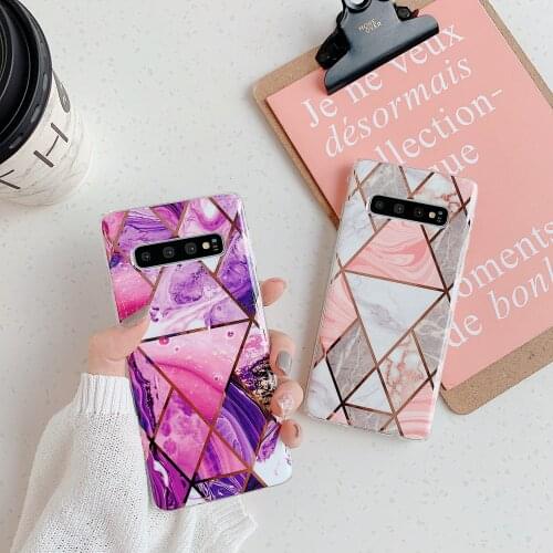 Geometric Marble Phone Case For Samsung Galaxy S20 Ultra Plus A41 A40 A30s A70 A71 A51 S8 S9 S10 S10e M30s M21 Note 10 Pro Cover