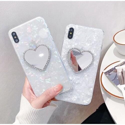 Phone Case For OPPO Reno 4 Lite SE Reno4 Z Reno2 F 2 3 Pro 5G Realme 5 XT X X2 Pro Shell Diamond Heart Mirror Phone Case Cover