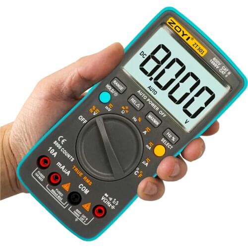 ZT301 ZT302 ZT303 Digital Multimeter 8000 counts True-RMS Back light AC DC Voltage Ammeter Current Ohm Auto/Manual