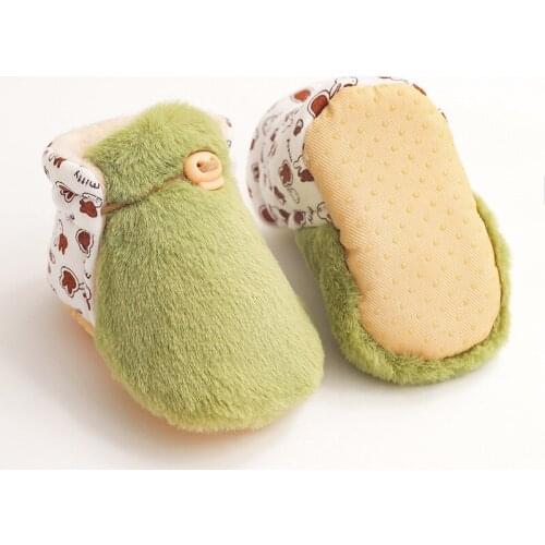 Baby Shoes Boy Girl First Walkers Winter Newborn Children Floor Sneakers Toddler Thick Plush Soft Non-slip Sole Warm Shoes