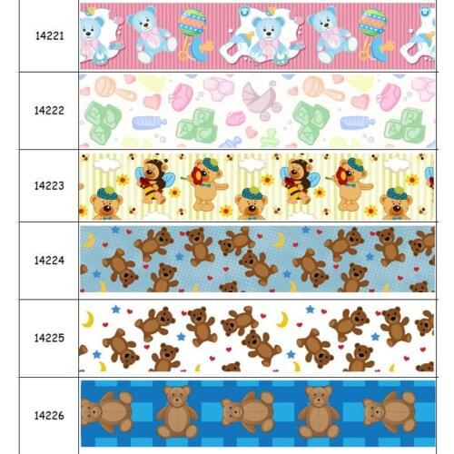 DHK 50yards Te Printed Grosgrain Ribbon Accessory Hairbow Headwear Decoration DIY Wholesale OEM S1593