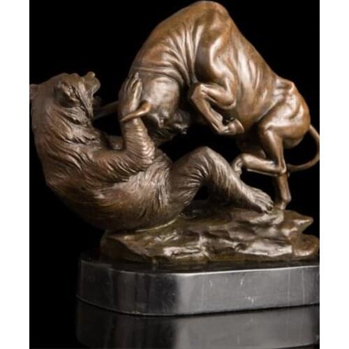HOME office Company business Money Drawing Mascot # futures equity market Finance company GOOD LUCK bull win bear Brass statue