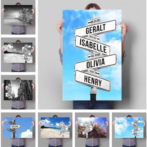 Road Sign Landscape Picture Poster Canvas Painting Print Cuadros Living Room Wall Art Decoration Mural Modern Home Decor No Fram