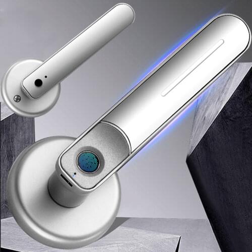 Fingerprint Door Lock Handle Password Lock APP Smart Electric Biometric Entry with 2 Keys Suitable For Family Apartment Hotel