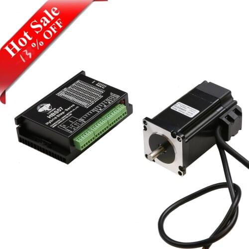 EU Free Ship NEMA23 Closed Loop Motor 1.1N.M 160oz.in 4A 1000line Encoder 3m cable &Servo Driver HBS57 CNC