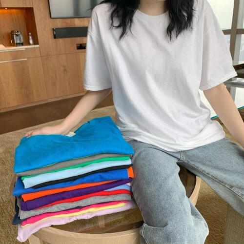 Женские однотонные футболки ECTIC China At AliExpress