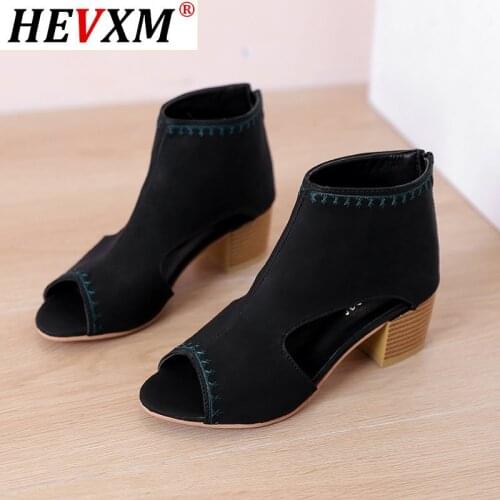 HEVXM 2021 woman wedge buckles fish mouth sandals gladiator women sandals mid heel sandals ladies summer peep toe women shoes