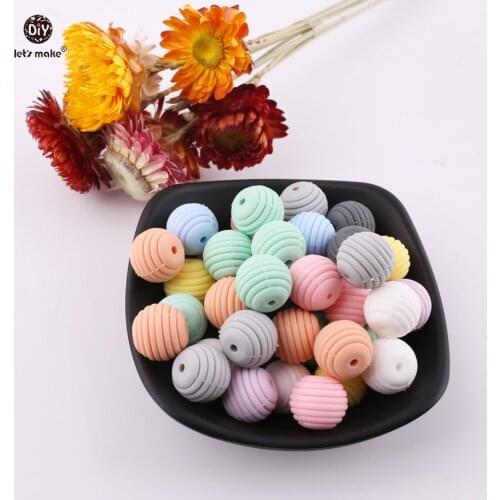 Lets make Spiral Silicone Beads Baby Teether 20pcs 15mm Handmade DIY Moms Necklace For Baby Teething Accessories Baby Teether