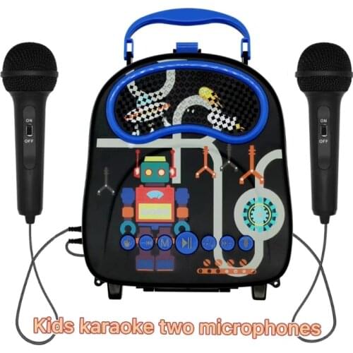 Factory wholes sell musical instruments karaoke machine kids sets family karaoke ktv speaker bt wireless with double microphones
