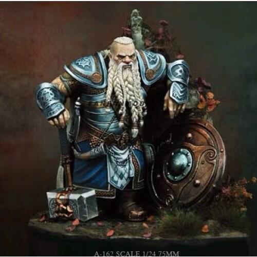 1/24 Resin Figure Kits Dwarf Warrior Resin Soldier self-assembled A-162