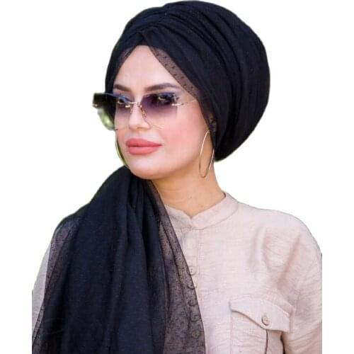 2021 Season Turkey Stylish Women 2Pcs Islamic Turban Muslim Hijab Tulle Draped Ready Made Practical Shawl Bone Black Islamic Underwear Hijab Cover Dress Luxury Fashion Stylish And Elegant Design Trend Products For Lady