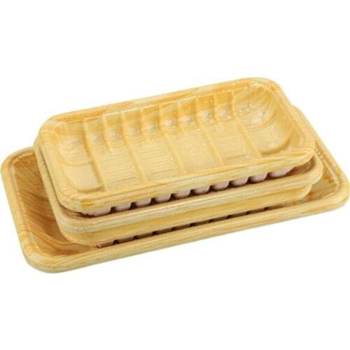 100pcs Disposable Supermarket Food Trays Vegetable Fruit Display Packaging Plastic Dish Beef Steak Pork Salmon Tray
