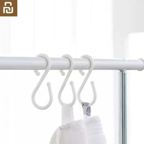 Original Youpin S-Shape PP Hooks 8MM Double Head Pothook Wall Carabiner Clothing Bedroom Kitchen Wall Holder 2kg max load