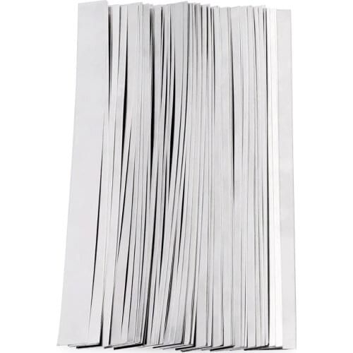 Sunkko 100 Pcs 0.1 x 8 x 100 mm Pure Nickel Strip Soldering Tab for Battery Welding Ni200