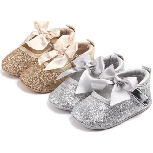 2019 new cute newborn baby soft sequins butterfly crib shoes sports shoes baby cotton shine causal party baby shoes 9-18M