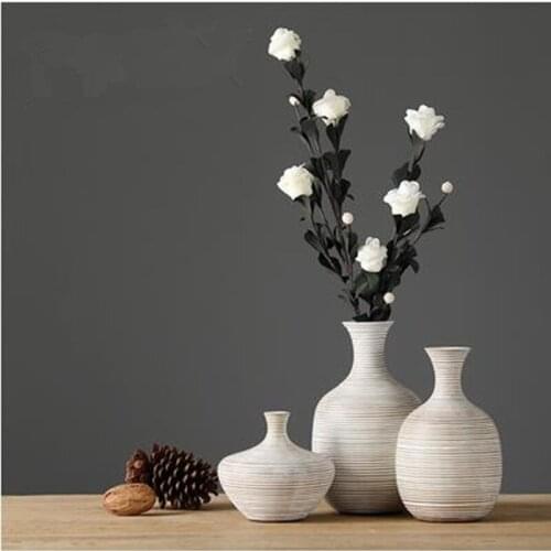 Nordic modern style white resin vase, office restaurant hotel living room home decor