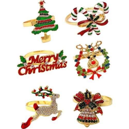 Christmas Napkin Ring,Napkin Holder Ring Delicate Table Decor For Christmas Holiday Wedding Banquet Birthday Daily Table
