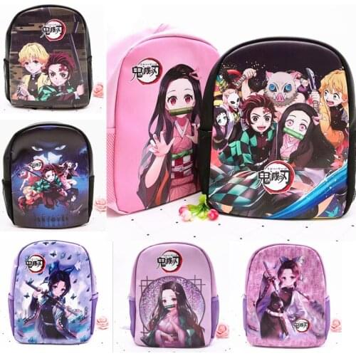 Demon Slayer Kimetsu No Yaiba Anime Manga Cartoon Cute Male And Female Student Schoolbag Tanjirou Nezuko Pu School Bag Backpack