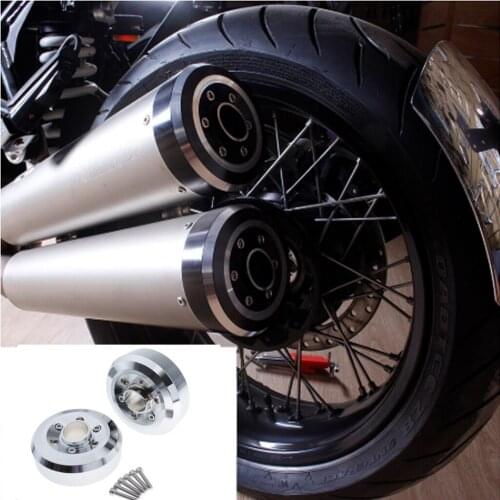 Silver Aluminum ExhaustMuffler Tip Tail Cover Protector for BMW R NINE T R9T