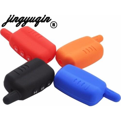 Jingyuqin Silicone Key for 2 Way Car Alarm System LCD Remote Control Key Fob Chain for Starline A6/A9/A8/A4 Keychain