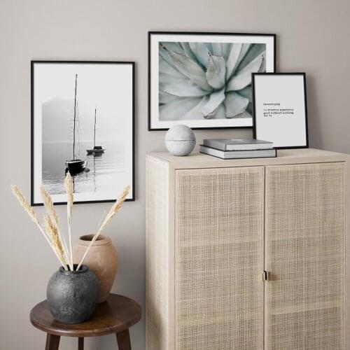 Sail Boats Serendipity Aloe vera Plant Nordic Posters And Prints Wall Art Paper Canvas Painting Decor Pictures For Living Room