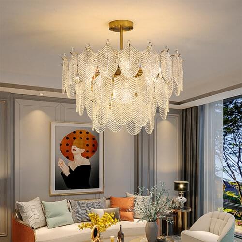 Postmodern Glass Living Room Lamp Simple Bedroom Designer New Home Dining Room Model Room Glass Chandelier