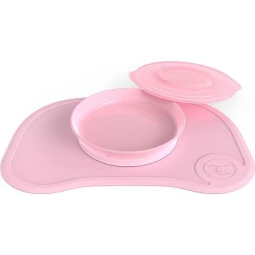 TWISTSHAKE CLICK-MAT MANTEL ANTIDESLIZANTE + PLATO 6 + M PASTEL ROSA