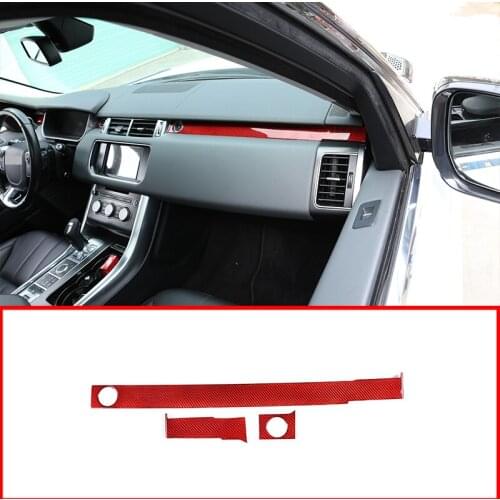 Real 100% Red Carbon Fiber Passenger Decoration Trim For Range Rover Sport RR Sport 2014-2019 Left Hand Drive Accessories
