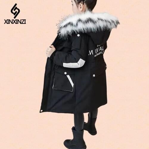 Girl Winter Jacket -30 Degrees Down Cotton Coat Warm Clothing Thick Children Winter Parka Kids Embroidery Outerwear 3-13 Years