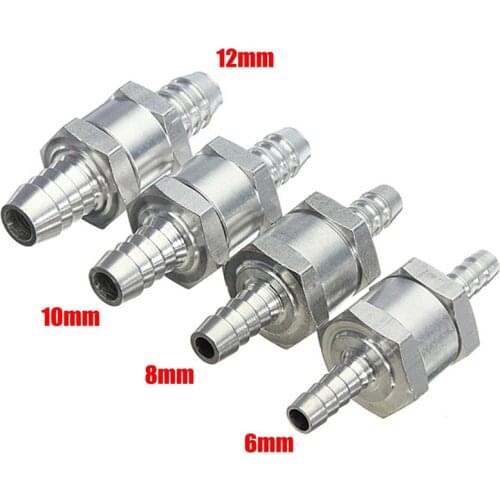1Pc One Way 6/8/10/12mm Valves Aluminium Alloy Fuel Non Return Check Valve Fit For Car Burettor And Low Pressure Fuel Systems