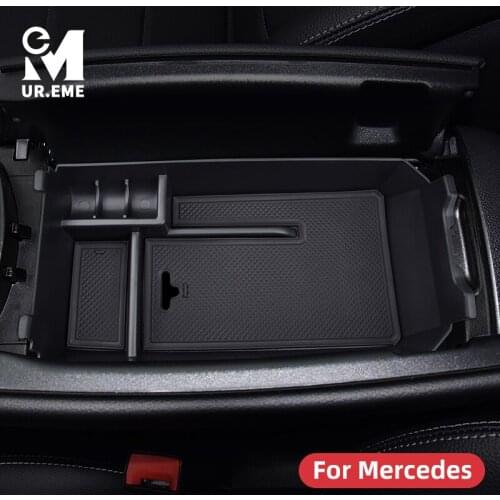 1PC Interior Armrest Storage Box Organizer For Mercedes Benz W176 W205 W213 Classe A C E GLA X156 GLC CLA C117 Accessories