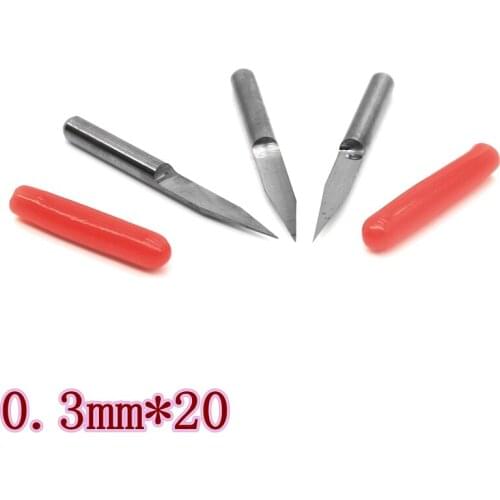 10PCS Carbide Carving Tool Bit V Model Metal Cutter CNC Router Wood Cutting Tool End Milling Tool 20 degrees 0.3mm