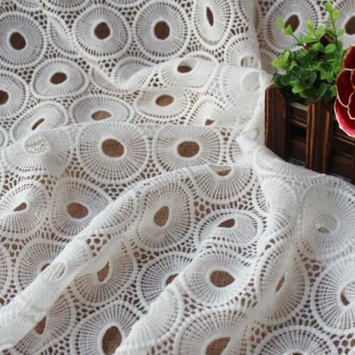 2Yards White African Lace Fabrics Guipure Lace Fabric 2018 High Quality Nigerian Cord Lace Fabric For Wedding Dresses